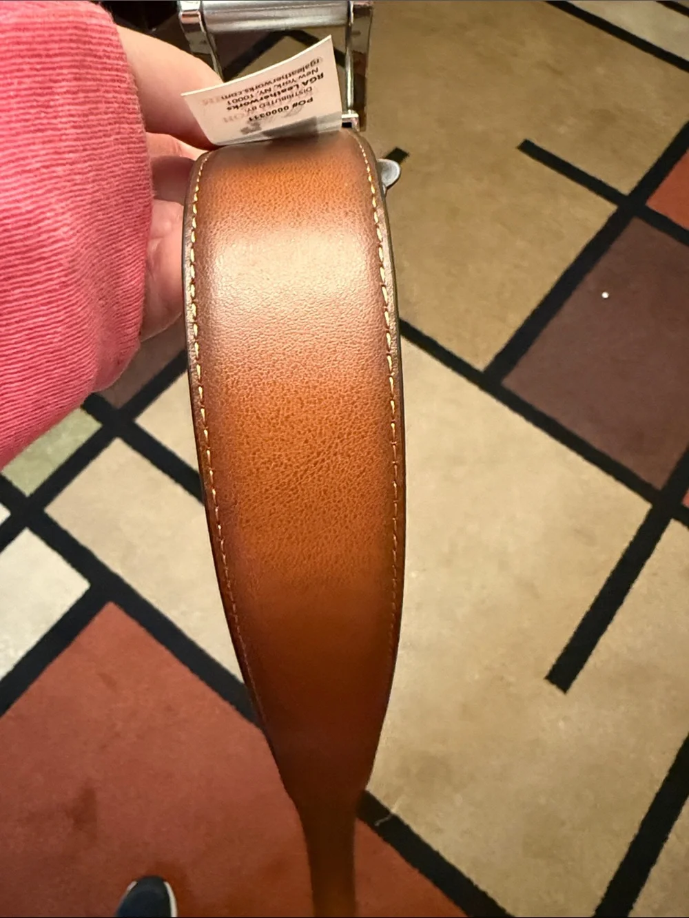 NWT Robert Graham Purple/Tan Reversible Leather Belt 32